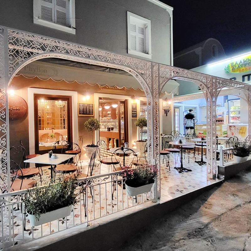 Phyllon is a traditional micro-bakery, café and patisserie in Oia Phyllon is a traditional micro-bakery, café and patisserie in Oia